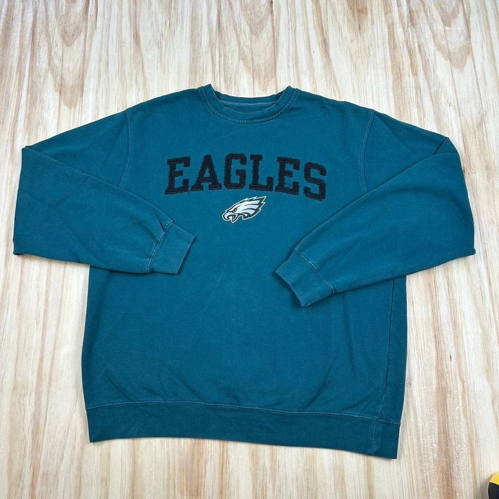 NFL Authentic Philadelphia‎ Eagles Crewneck Sweatshirt Football Sports Size L